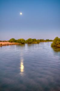 Moon Reflection On Kern River, California